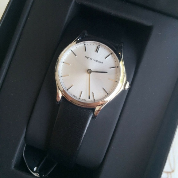 Emporio Armani Women's Swiss Leather Strap Watch - Picture 1 of 4